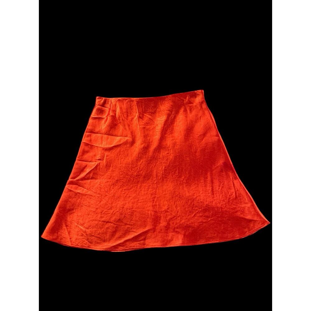 Title: Aritzia Babaton Slip Satin Mini Skirt Orange Coral High Sheen Size 4 - Picture 3 of 7